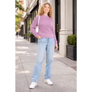 NEW Old Navy Cotton Shaker Stitch Sweater Womens Size 2X Heathered Cozy Mauve